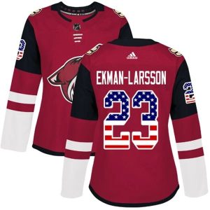 Damen Arizona Coyotes Trikot Oliver Ekman-Larsson 23 Rot USA Flag Fashion Authentic